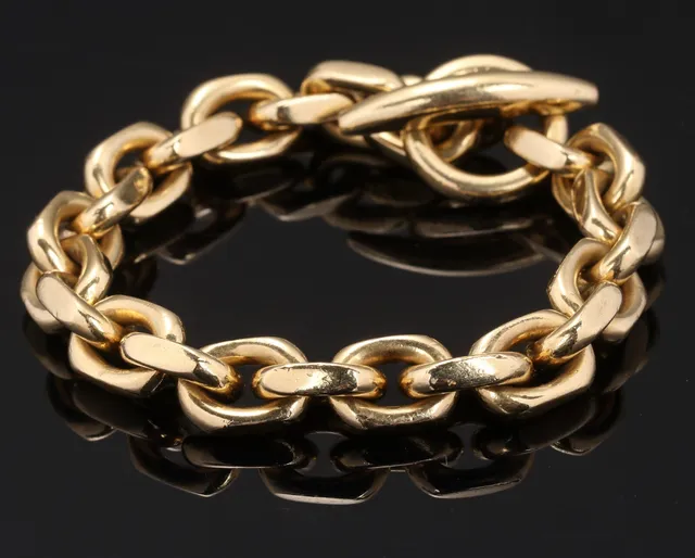 Hans Hansen. Kraftig anker armlænke af 18 kt. guld, ca. 107,6 g.