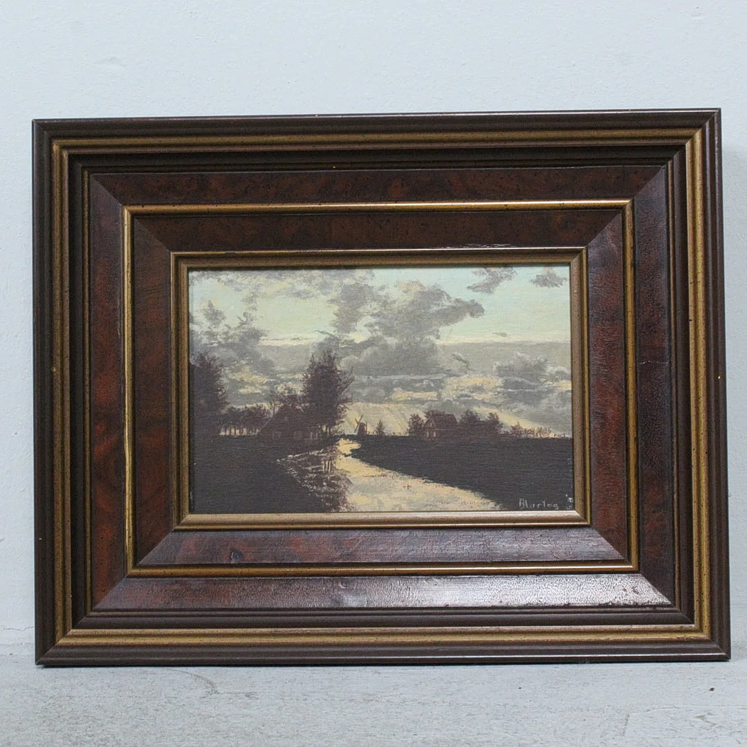 JAAP HARTOG. 'Höfe am Fluss', Öl auf Holz, signiert. — Paintings — Stockholms Auktionsverk Düsseldorf/Neuss