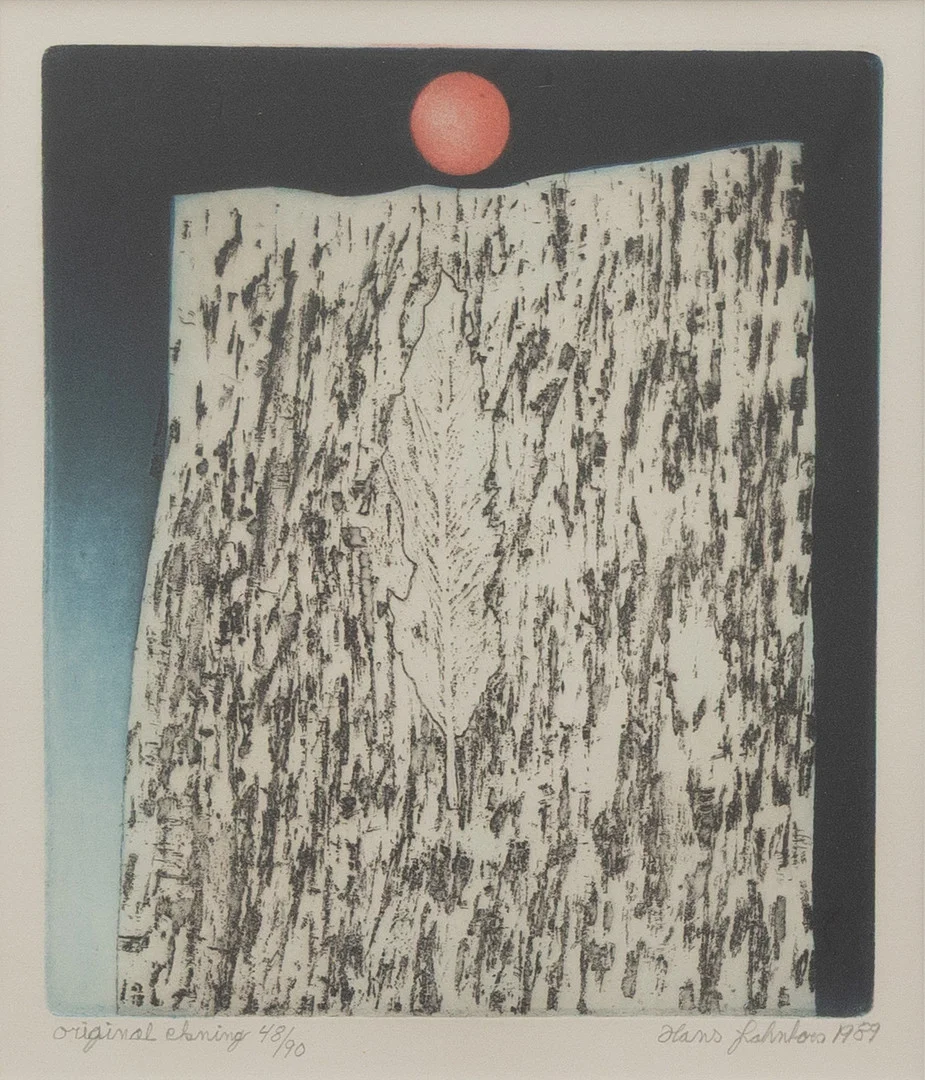 HANS JOHNFORS (FÖDD 1945). Komposition, etsning nr 48/90, signerad och daterad 1989. — Engravings & Prints — Garpenhus Auktioner