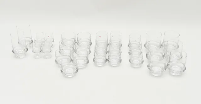 TAPIO WIRKKALA. GLASSERVIS, , "Marski", Iittala. 30 delar, 1959,-1980.