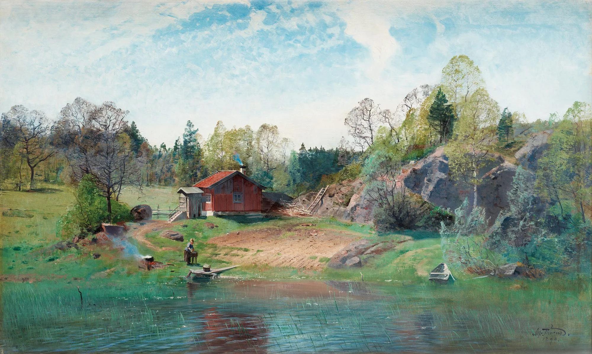 Alfred Thörne, Insjölandskap. — Bukowskis