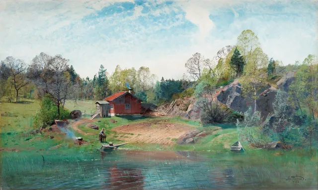 Alfred Thörne, Insjölandskap.