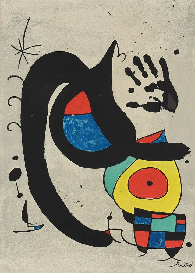 JOAN MIRÓ. EFTER. komposition, litografi.