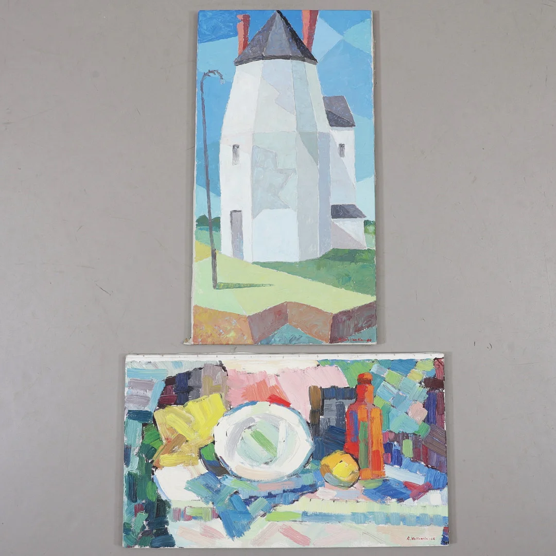 RAYMOND WALLENTIN. Oljor på duk, 2 st, signerade, daterade -62 och -64. — Paintings — Växjö Auktionskammare