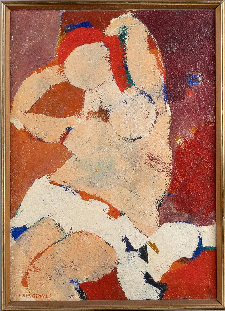 HANS OSSWALD. Komposition med kvinnomodell, olja på duk. — Paintings — Stockholms Auktionsverk Helsingborg