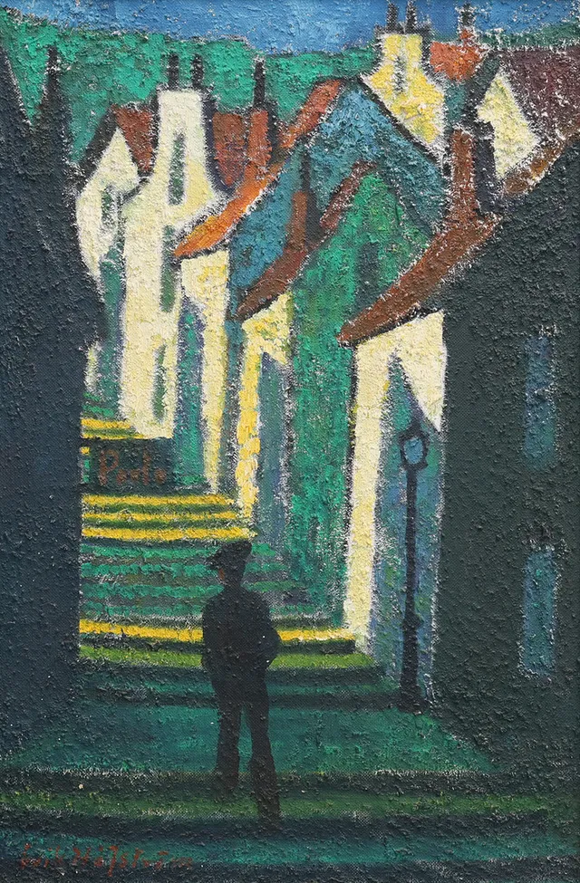 ERIK HÅFSTRÖM. PROMENAD MELLAN HUS.