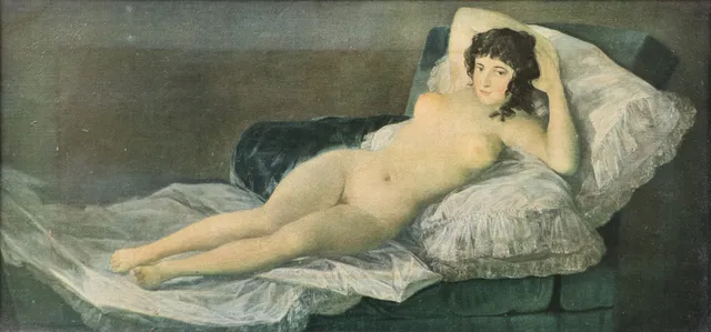 FRANCISCO DE GOYA Y LUCIENTES. EFTER. olja på duk, "La maja desnuda".