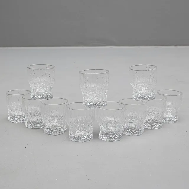 TAPIO WIRKKALA. SELTERGLAS, 11 stycken, " Aslak ", Iittala, Finland.