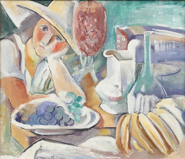 SVANTE BERGH (1885-1946). "Studie till Osteria", olja på duk, signerad och daterad 1929.
