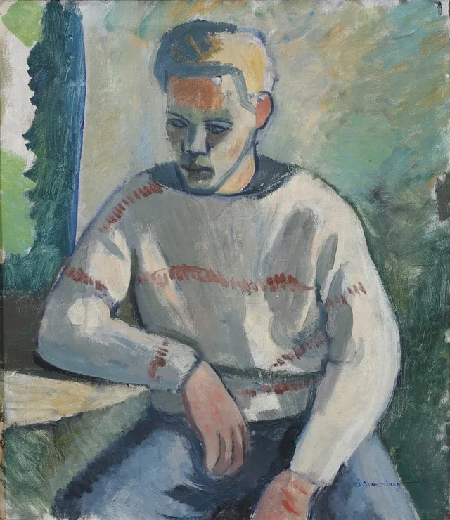 ÅKE WINNBERG. Mansporträtt, olja på duk, signerad.