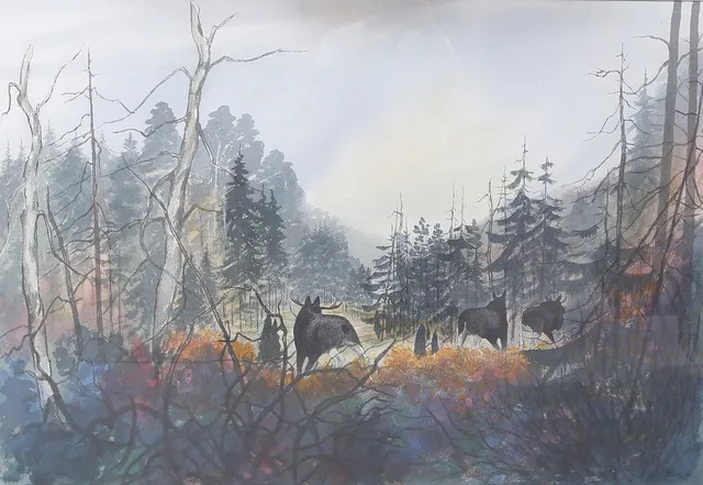 ERLING JOHANSSON. akvarell, signerad.