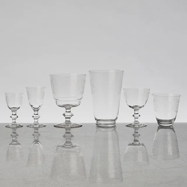 GLASSERVISDELAR, Kosta, "Elon", Edvin Ollers, 35 del ca.