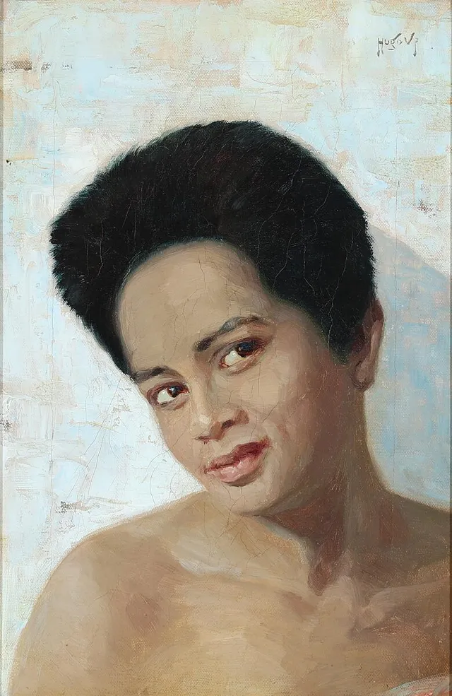 “Siameserinde (Bangkok)”. Portait of young Siamese woman, Bangkok. Signed Hugo V. Pedersen. Oil on canvas. 37.5×24.5 cm.