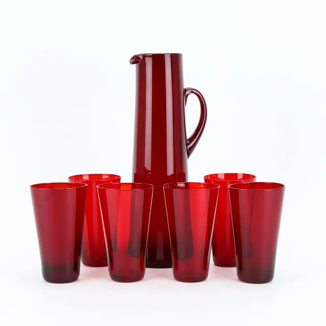 MONICA BRATT tillbringare och 6 glas, Reijmyre.