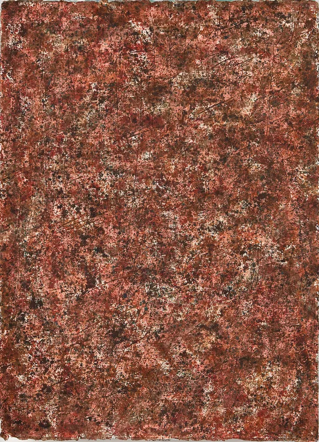 TORBJÖRN ÖSTMAN (FÖDD 1948). "Glömda landskap: urtidshav II", 1990, signerad T. Östman, akvarell blandteknik på papper.