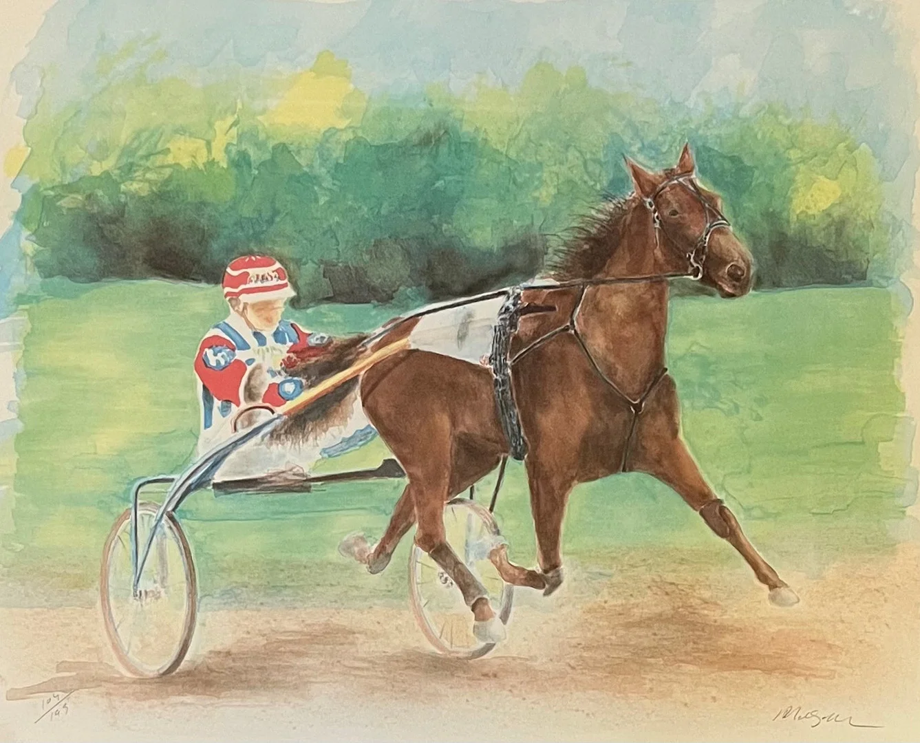 AL WAGIELLA. Ina Scot. Färglitografi, signerad och numrerad 104/199. — Engravings & Prints — Auktionshuset Thörner & Ek