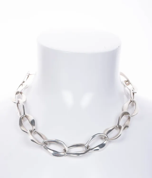 Elsa Peretti for Tiffany & Co.: An 'Aegean' necklace of sterling silver. Length 50 cm.