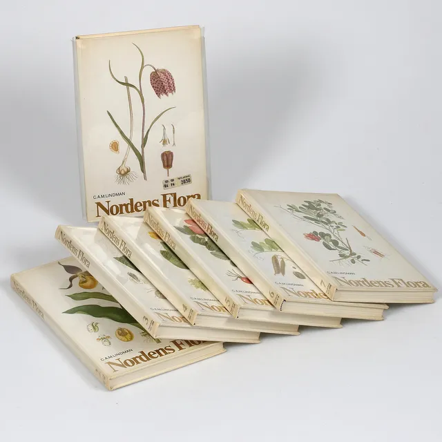BÖCKER, 7 volymer, "Nordens Flora", C.A.M. Lindman, 1974.