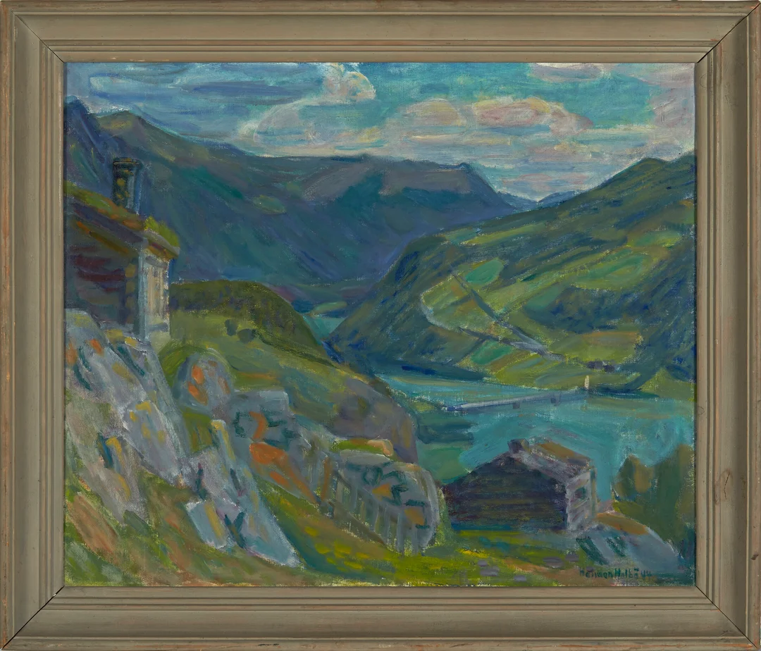Holbø, Halvdan — "Fra Brattland i Vågå" — Kunst/Maleri — Blomqvist