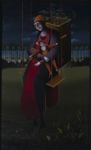 Ythjall, Terje — "Vente på noe -, eller noen" 1984 — Kunst/Maleri — Blomqvist