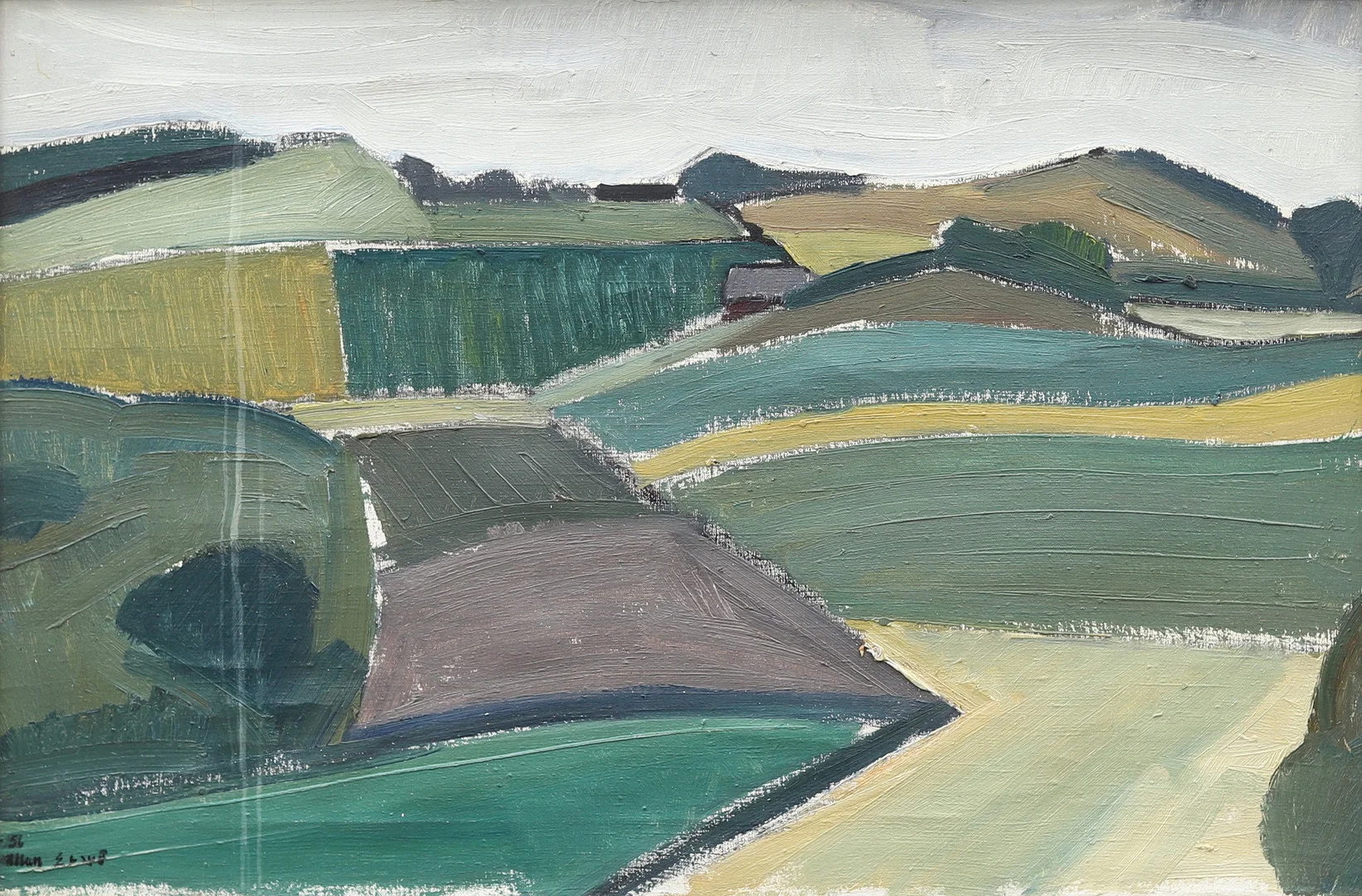 ALLAN ERWÖ. Landskap, olja på duk, signerad och daterad -56. — Paintings — Garpenhus Auktioner