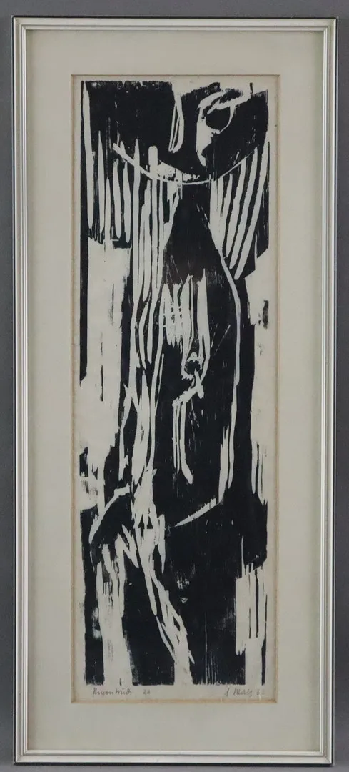 - UNBEKANNT. Abstraktion, 1962, Holzschnitt.
