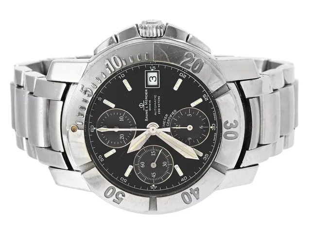 BAUME & MERCIER, Capeland S, Chronometer, Cal 13750 (ETA 7750), Verk nr. 109´751, Ref nr. MOA08502, Serie nr. x290x6x , Boett nr. 65352, kronograf, herrur, 40 mm, stål, automatisk, safirglas (skadat), datum, originallänk, viklås, Ref nr. UFGL, ca 2005.