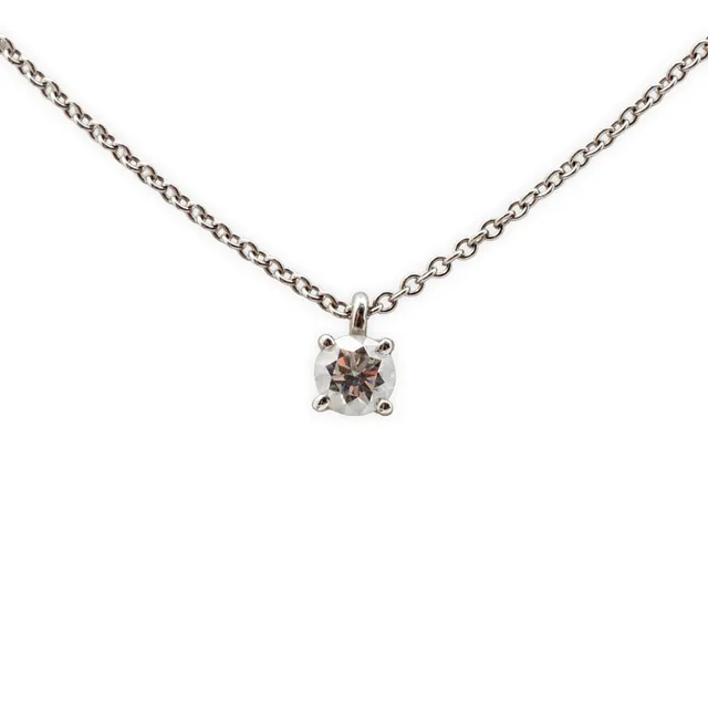 TIFFANY & CO. Halskæde af platin med 'Solitaire' brilliant slebet diamant vedhæng.