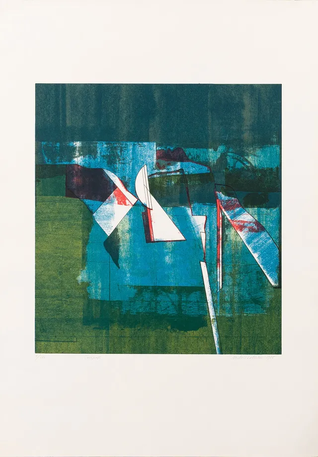 ANDERS ÖSTERLIN. Komposition, serigrafi nr 5/100, signerad och daterad 1985.
