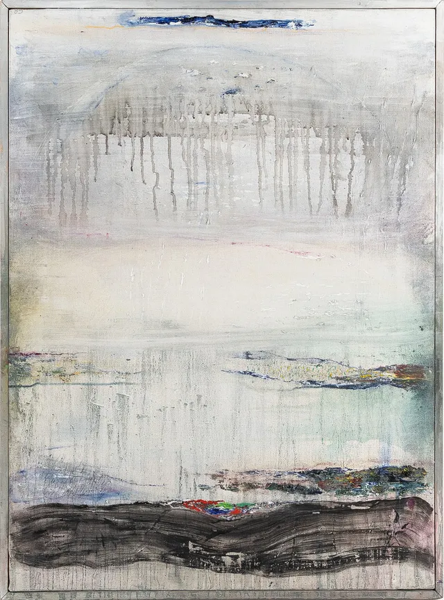 LENNART HALL. "Vårvatten", olja på duk.