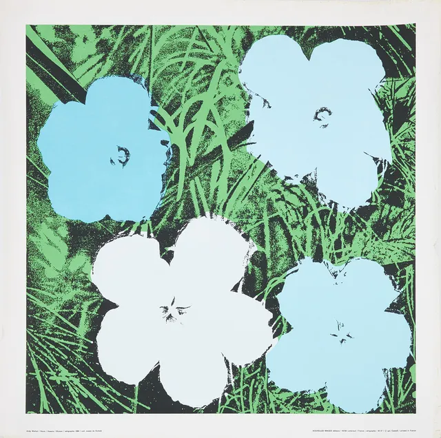 ANDY WARHOL. EFTER. "Fleurs", färgserigrafi, Nouvelles Images France, Paris, daterad i trycket 1964.