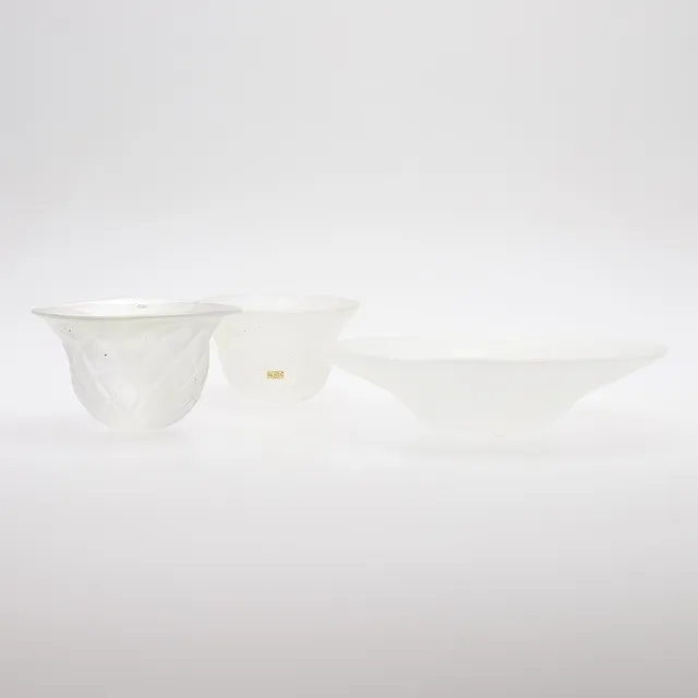 BENGT HEINTZE. Skålar, 3 st, glas, Kosta, signerade.