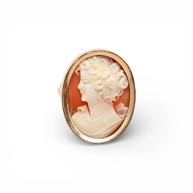 Ring witt cameo, mid 20th century.