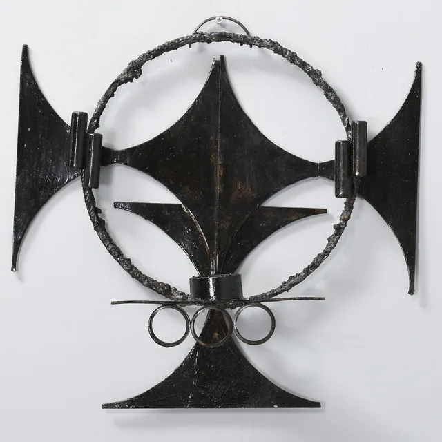 HENRIK HORST. Sculptural wall-mounted candle holder. Denmark, 1960s.