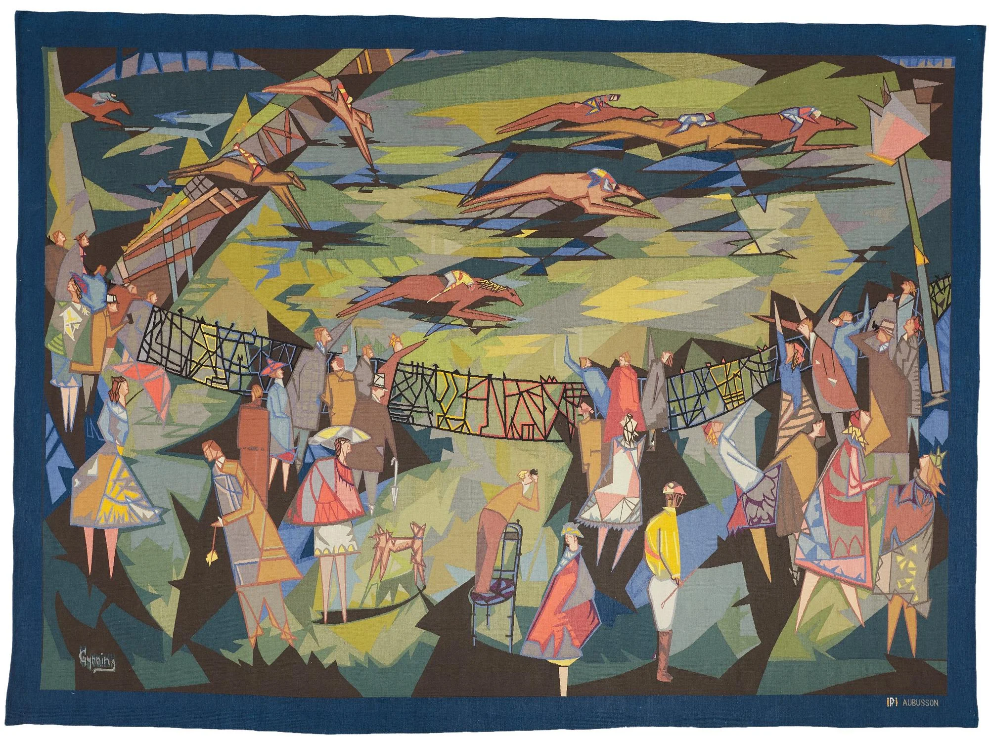 Lars Gynning, VÄVD TAPET, "Ulriksdal", gobelängteknik, ca 219 x 296
cm, signerad Gynning PF AUBUSSON. — Bukowskis