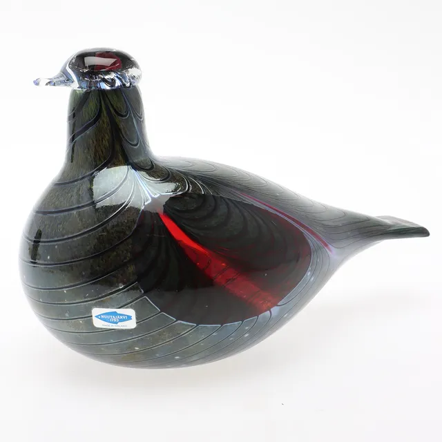 OIVA TOIKKA. Fågel, glas, "Fasan/Fasaani", Nuutajärvi, Finland, signerad.