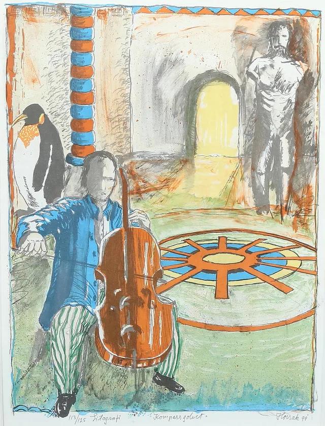 ALLAN HORSAK. litografi, signerad och numrerad.