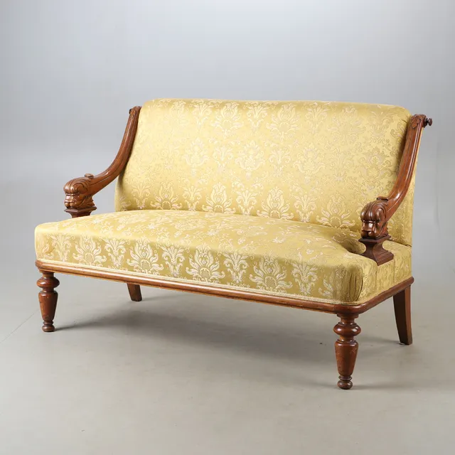 SOFFA, mahogny, nyrenässans.
