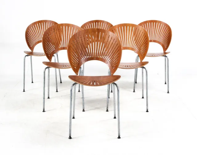 Nanna Ditzel. Set of six teak 'Trinidad' chairs, model 3298 (6)