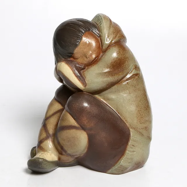 FIGURIN, stengods, Eskimå, Lladro, Spanien.