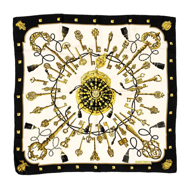 HERMÈS, scarf, "Les Kles", Cathy Latham.