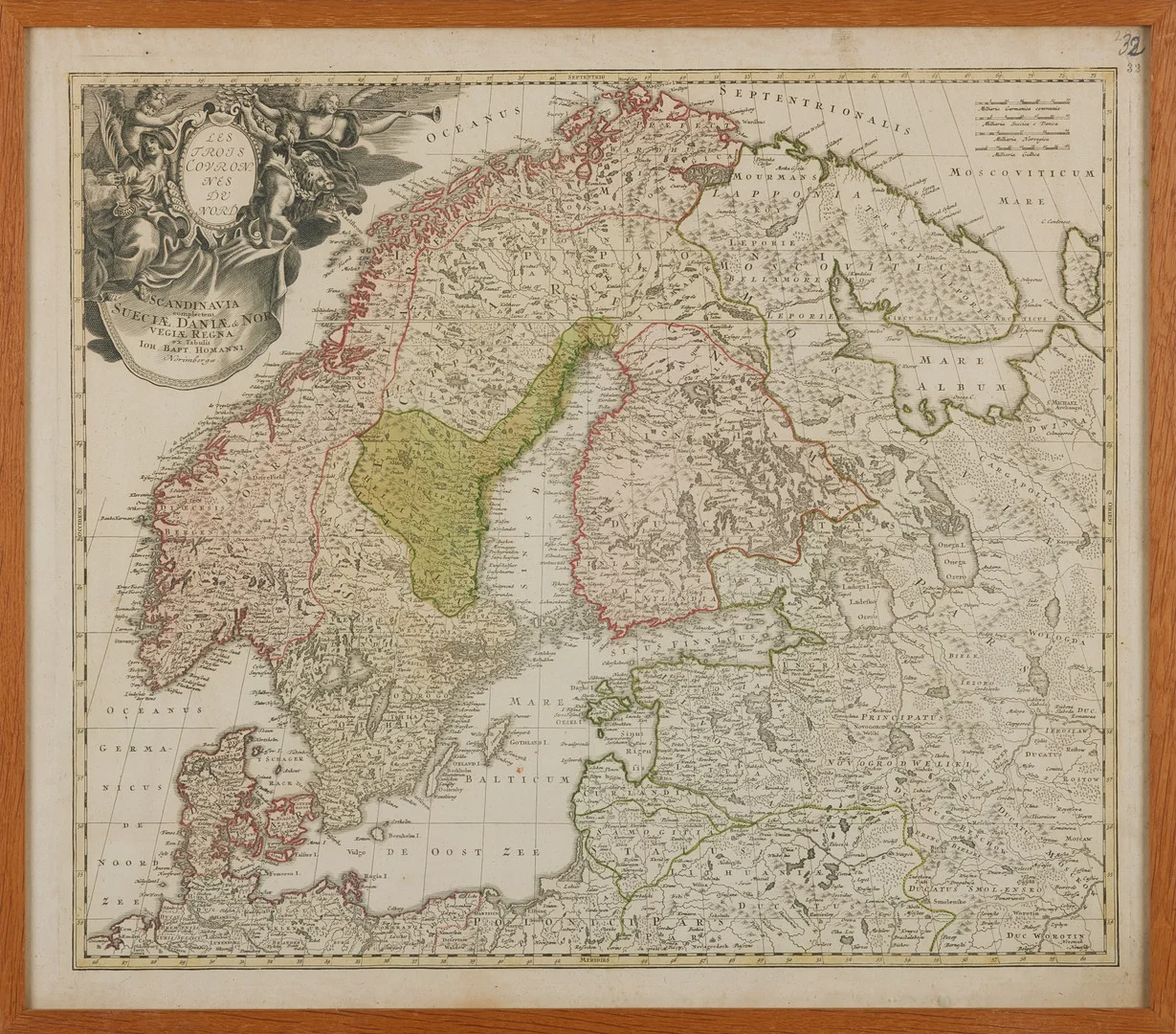 HOMANN, KARTA ÖVER SKANDINAVIEN, CA 1730. — Maps — Stockholms Auktionsverk Magasin 5