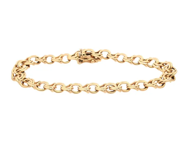 ARMBAND, 18K guld, bismarcklänk, längd 19,5 cm, bredd 7,6 mm, vikt 19,3 g.