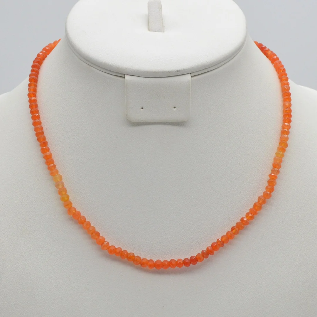 MDI, DESIGNERCOLLIER AUS KARNEOL, FACETTIERT, STERLINGSILBER VERSCHLUSS, CA. 45,5 CM. — Necklace — Kunst- und Auktionshaus Kleinhenz