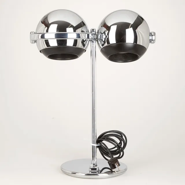 TERENCE CONRAN. Erco. Space Age Chrom Tischlampe, 1970er Jahre.