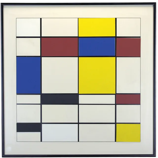 PIET MONDRIAN. EFTER. Magnettavla med flyttbara delar för varierad komposition, okänt ursprung.