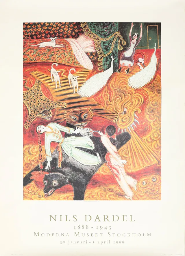 UTSTÄLLNINGSAFFISCH, Nils Dardel, Moderna Museet Stockholm, 1988.