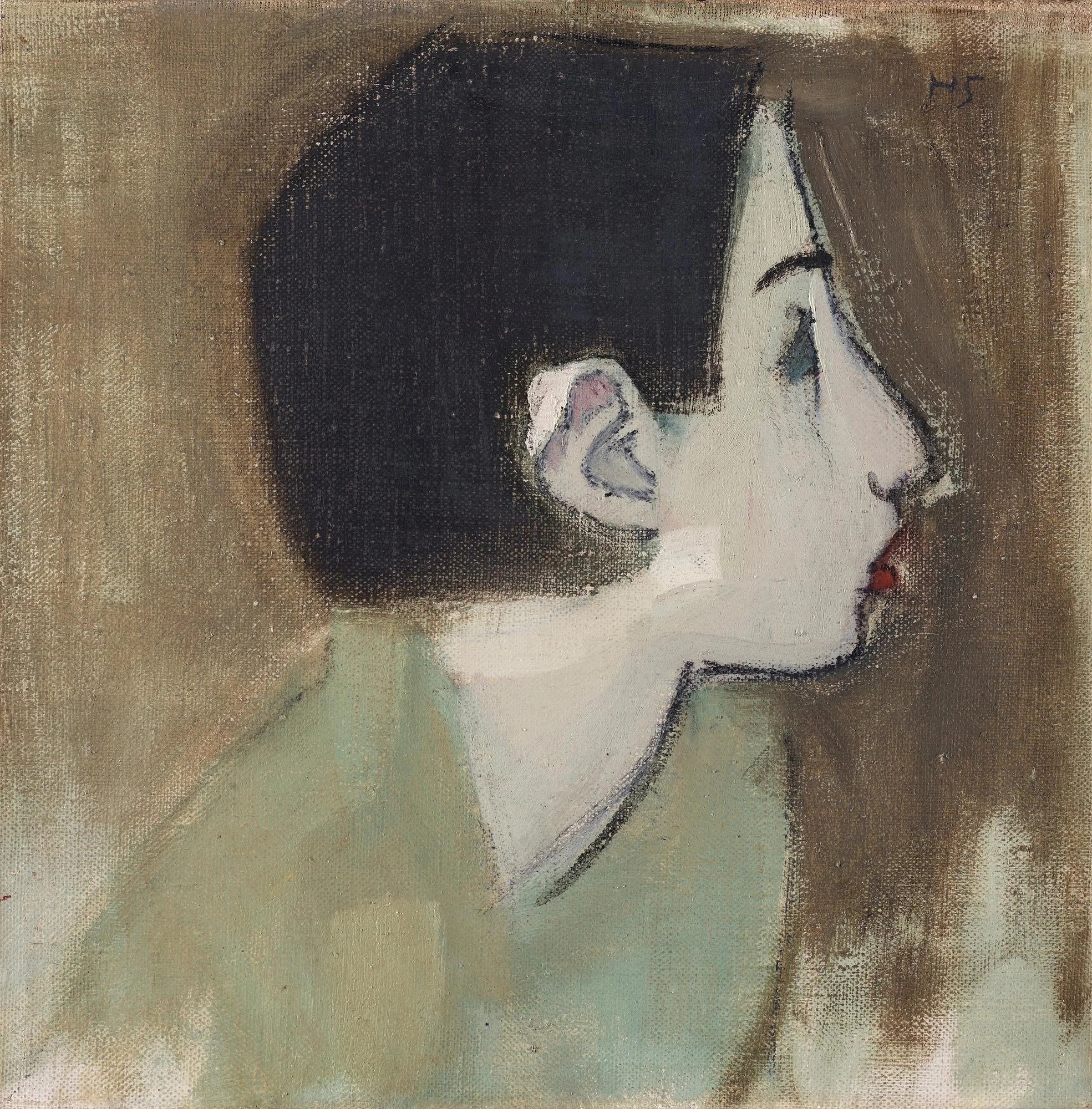 Helene Schjerfbeck, Flickprofil i grön klänning. — Bukowskis