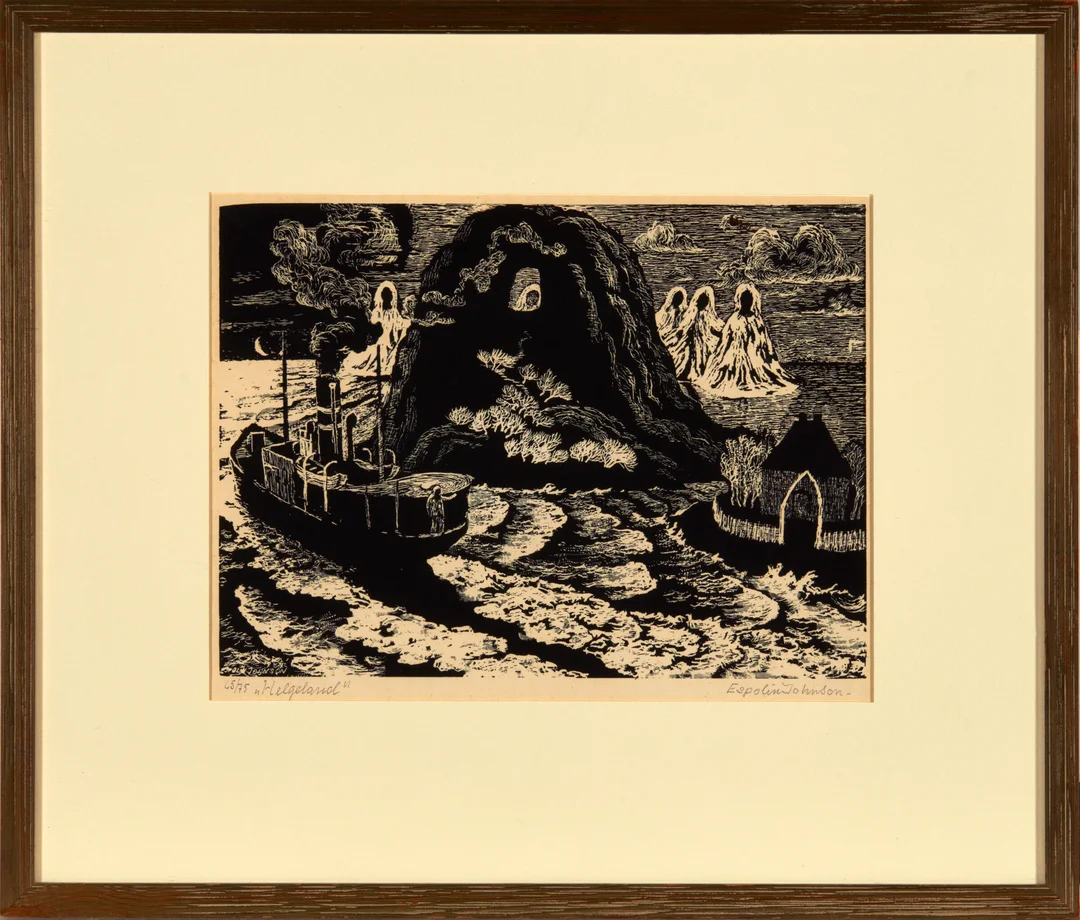 Johnson, Kaare Espolin — "Helgeland" 1953 — Kunst/Grafikk — Blomqvist