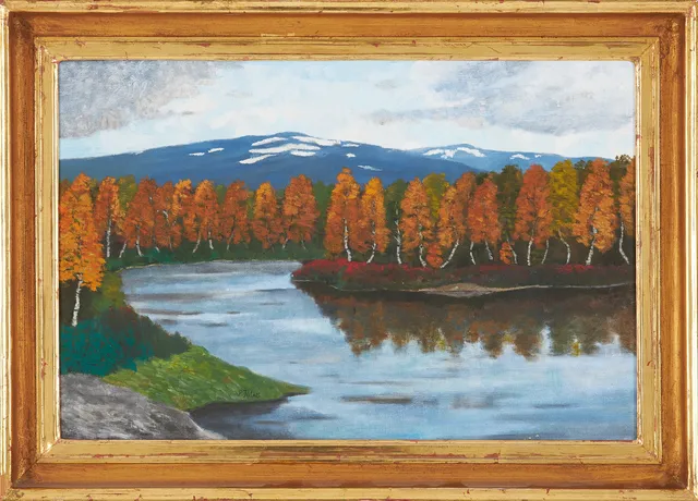 PER JULIUS. Höstlandskap, olja på duk, signerad.